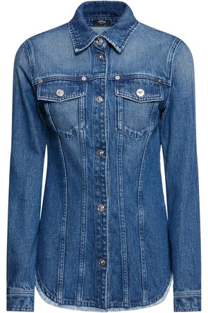 VERSACE Washed Cotton Denim Shirt
