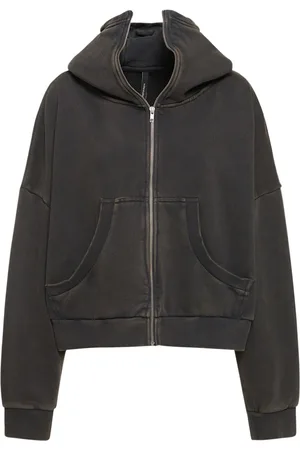 Entire Studios Washed Cotton Full-zip Hoodie