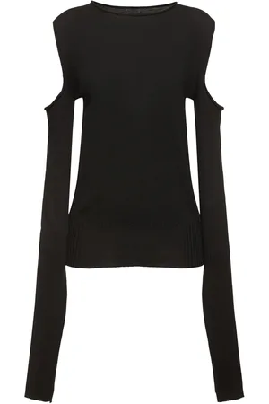Rick Owens Long Sleeve Wool Knit Top W/cutouts