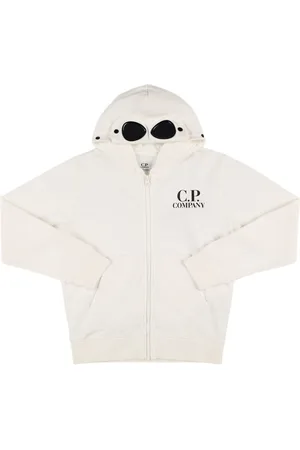 C.P. Company Logo Print Cotton Zip-up Sweatshirt