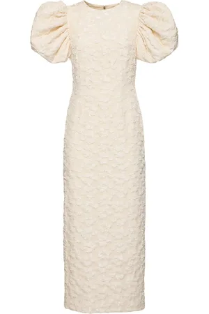 ROTATE Ruby Jacquard Puff Sleeve Midi Dress