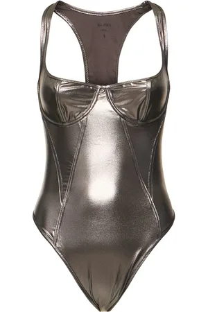 The Attico Metallic Lycra One Piece Swimsuit