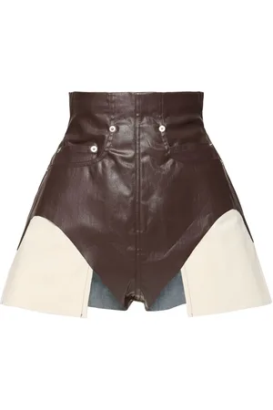 Rick Owens Dirt Coated Stretch Denim Shorts