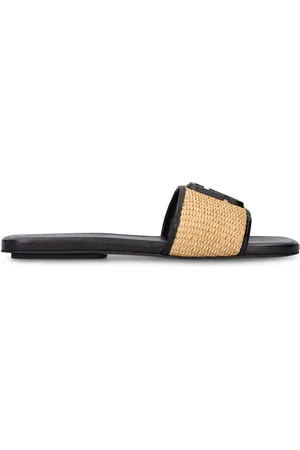 Marc Jacobs 10mm The J Marc Raffia Flat Sandals