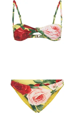 Dolce & Gabbana Rose Printed Jersey Bikini Set