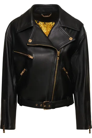 VERSACE Leather Plongé Biker Jacket