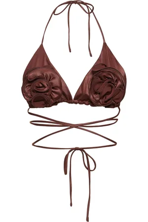 MAGDA BUTRYM Lycra Rose Triangle Bikini Top