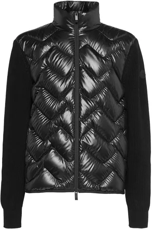 Moncler Knit & Ripstop Down Cardigan Jacket