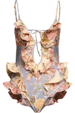 ZIMMERMANN Tallow Waterfall Ruffled Swimsuit