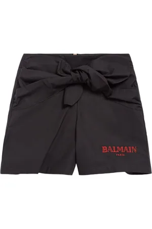 Balmain Cotton Poplin Shorts W/knot