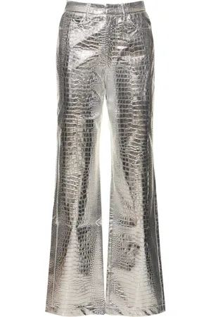 ROTATE Textured Metallic Viscose Pants