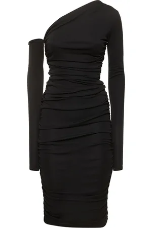 The Andamane Olimpia Draped Asymmetric Midi Dress