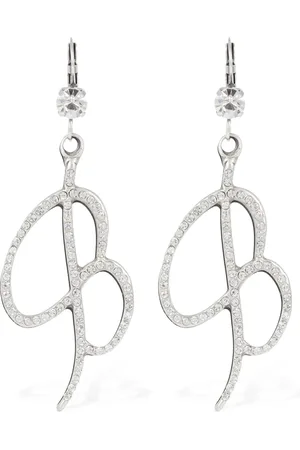 BLUMARINE Crystal B Logo Drop Earrings
