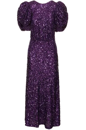 ROTATE Sequined Puff Sleeve Dress