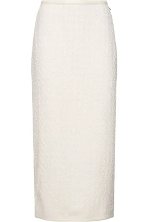 ROTATE Tashyn High Waist Bouclé Midi Skirt