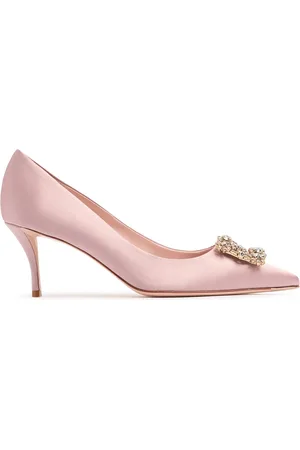 Roger Vivier 65mm Flower Crystal & Satin Pumps