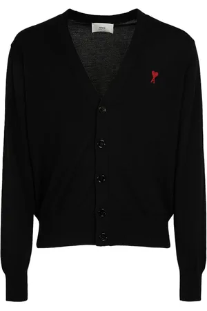 Ami Logo Wool Tricot Cardigan
