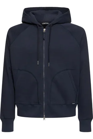 Tom Ford Hooded Cotton Blend Zip-up Sweatshirt