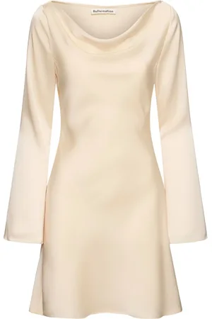 Reformation Pike Long Sleeve Satin Mini Dress