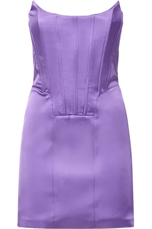 GIUSEPPE DI MORABITO Stretch Satin Mini Bustier Dress