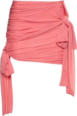 BLUMARINE Draped Jersey Mini Skirt W/bows