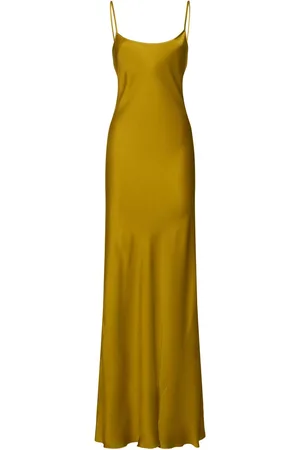Victoria Beckham Cami Satin Open Back Long Dress