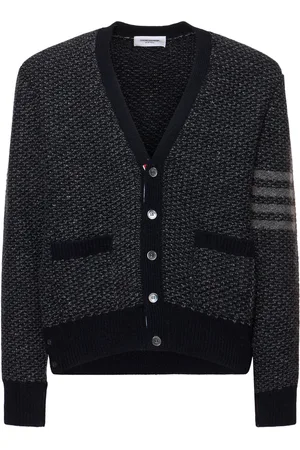 Thom Browne Textured Stitch Relaxed Fit Cardigan