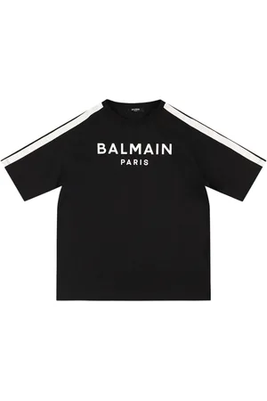 Balmain Cotton Jersey T-shirt W/ Logo Bands