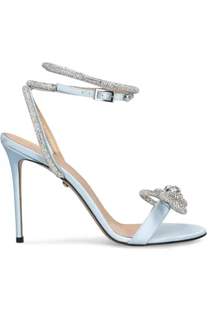 Mach & Mach 110mm Double Bow Satin Sandals