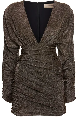 ALEXANDRE VAUTHIER Draped Lurex Jersey Mini Dress