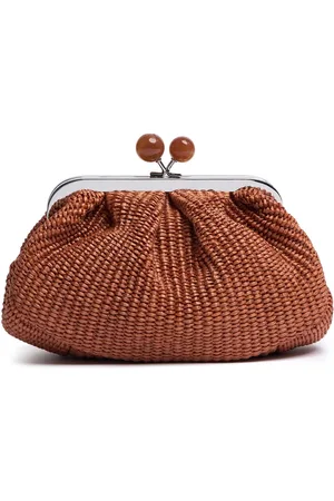 Max Mara Palmas Raffia Effect Clutch