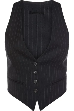 Tom Ford Pinstriped Wool Racerback Waistcoat