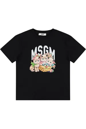 Msgm Printed Cotton Interlock T-shirt