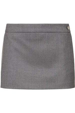 WARDROBE.NYC Stretch Wool Mini Skirt