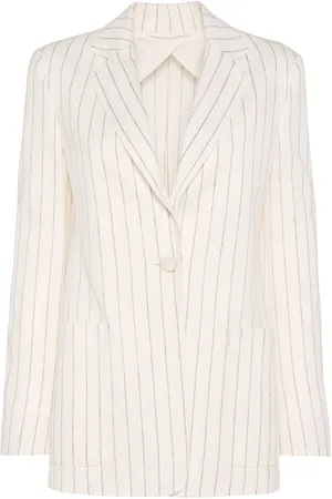 Max Mara Jadi Striped Cotton & Linen Blazer