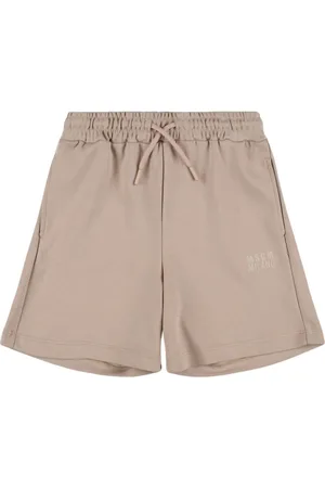 Msgm Logo Cotton Sweat Shorts
