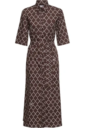 Max Mara Daniel Printed Cotton Poplin Long Dress