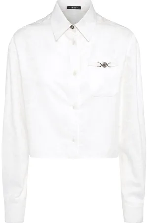 VERSACE Cotton Poplin Crop Shirt