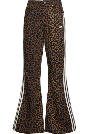 adidas Leopard Print Denim Flared Pants