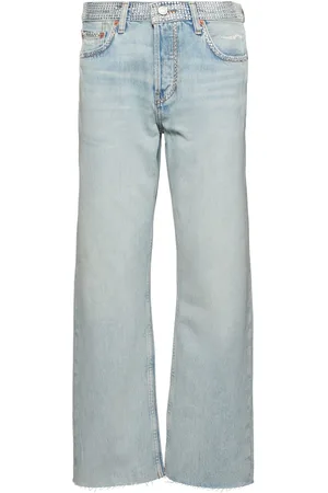 RE/DONE Easy Straight Crop Embellished Jeans