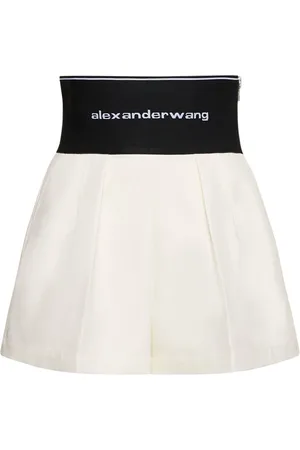 Alexander Wang Logo Cotton Blend Safari Shorts
