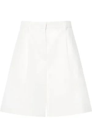 Max Mara Ecuba Cotton & Linen Canvas Shorts