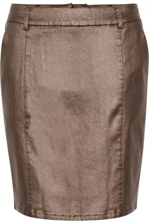Cream Dame Miniskjørt - Bronse Metallic Crduva Kort Skjørt - Bronse Glitter Skjørt