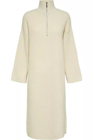 SELECTED Dame Strikkede kjoler - Ela Zipper LS Knit High Neck Dress - Birch