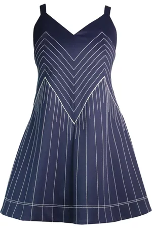 VALENTINO Dame Vintagekjoler - Pre-owned Blue contrast stitched dress