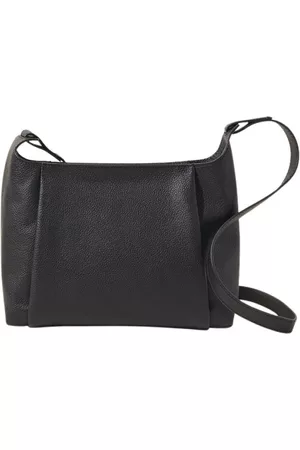 Accessorize Dame Skuldervesker - Black Leather Fold Zip Top Acc Bags Bags Day