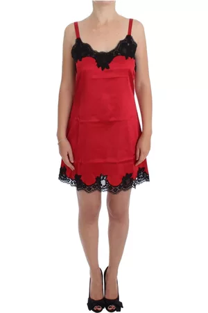 Dolce & Gabbana Dame Blondekjoler - Red Black ilk Lace Dress Lingerie