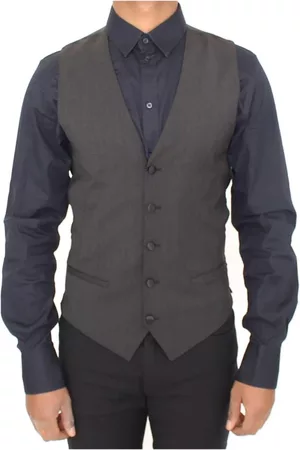 Dolce & Gabbana Herre Dressvester - Gray Wool Stretch Dress Vest Blazer