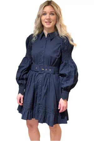 by Ti Mo Dame Korte kjoler - Bytimo - Winter Cotton Belt Mini Dress Navy 2310546