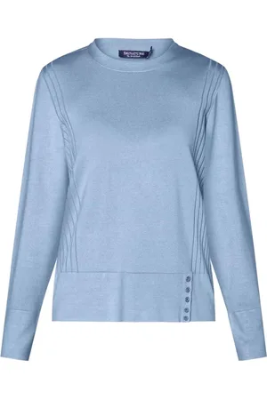 Signature Dame, Strikkevarer, Blå, 3XL